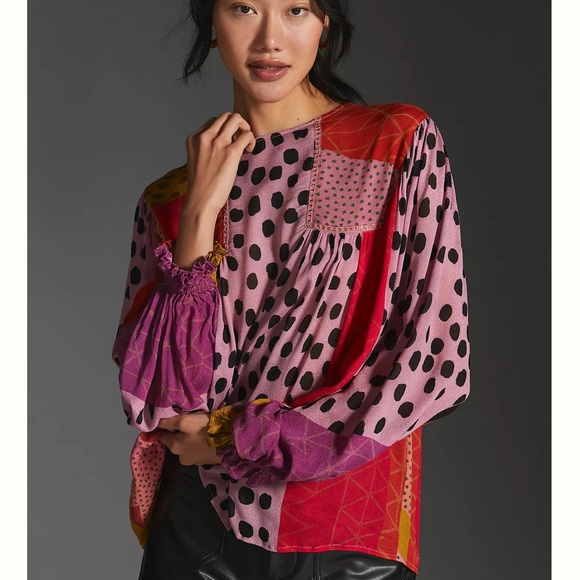 Anthropologie Tops Anthro Miranda Peasant Blouse Poshmark